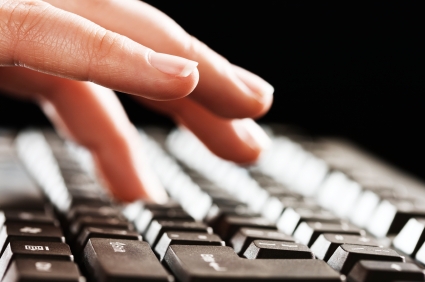 hands typing hands typing blog post